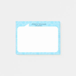 Notas Post-it® Nombre personalizado de la burbuja de charla azul 