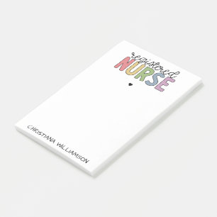 Notas Post-it® Nombre personalizado de la enfermera registrada RN