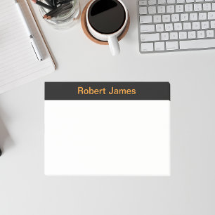 Notas Post-it® Nombre personalizado de la pancarta negra minimali