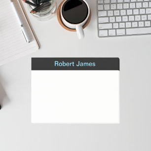 Notas Post-it® Nombre personalizado de la pancarta negra minimali