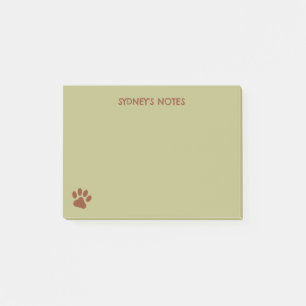 Notas Post-it® Nombre personalizado de la pepita de perro marrón
