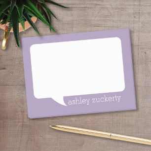 Notas Post-it® Nombre personalizado de Lavendar y Burbuja Blanca