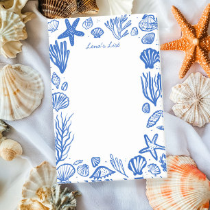 Notas Post-it® NOMBRE PERSONALIZADO DE Seashels Frame Blue Beach