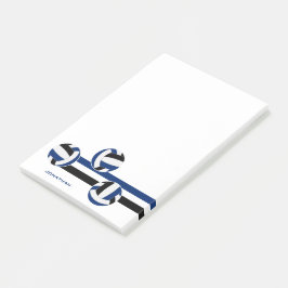 Notas Post-it® nombre personalizado de vóley negro azul