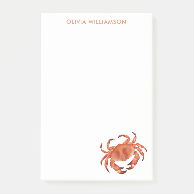 Notas Post-it® Nombre personalizado del cangrejo costero (Anverso)
