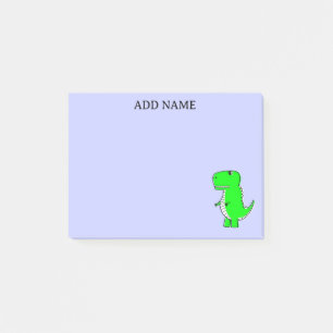 Notas Post-it® Nombre personalizado del dibujo de dinosaurios ver