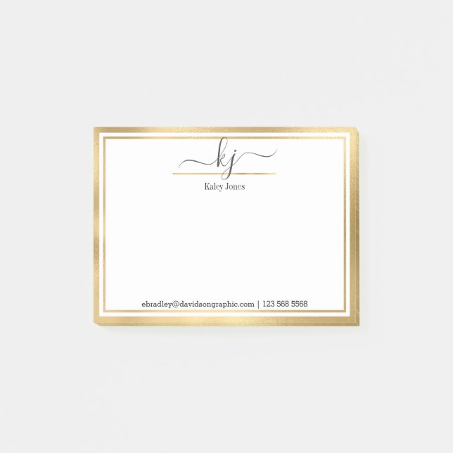 Notas Post-it® Nombre personalizado | Del Escritorio De (Anverso)