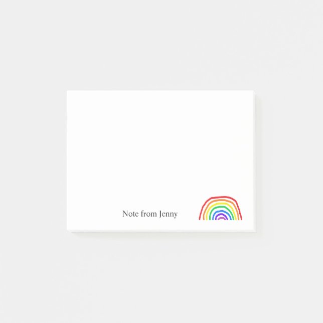 Notas Post-it® Nombre personalizado del Ilustracion arcoiris (Anverso)