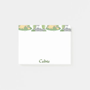 Notas Post-it® Nombre personalizado del patrón de dinosaurio anim