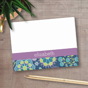 Notas Post-it® Nombre personalizado del patrón floral de primave