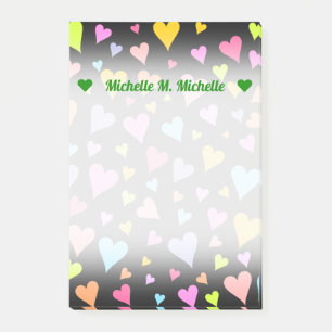 Notas Post-it® Nombre personalizado + Diversión, Amo, Patrón de C