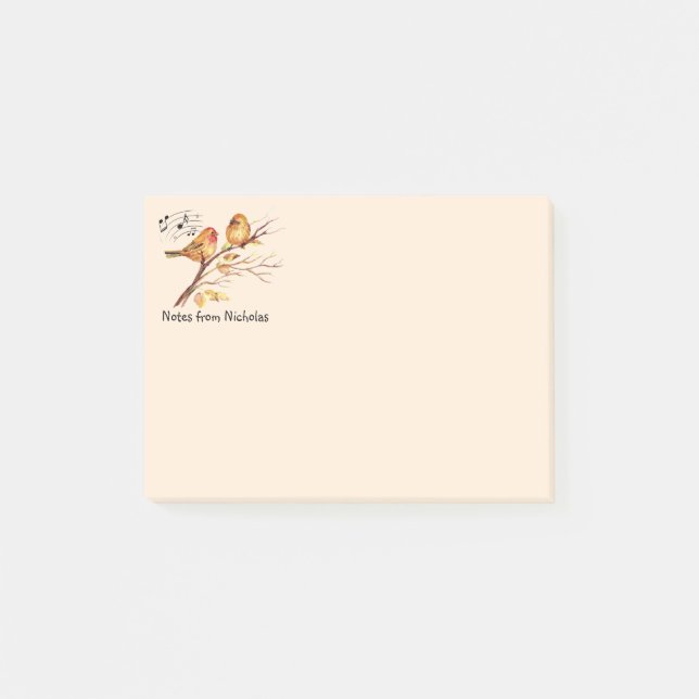 Notas Post-it® Nombre Personalizado Divertido Sparrow Bird Natura (Anverso)