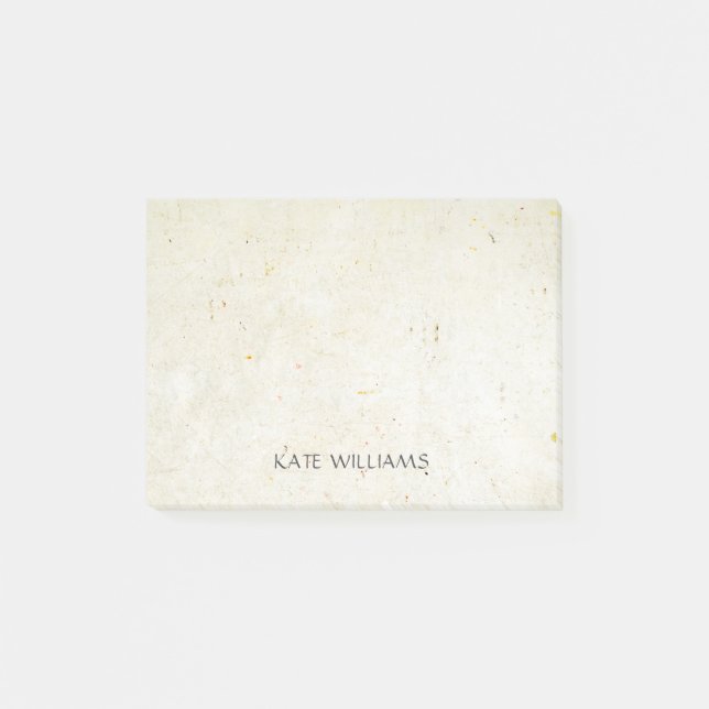 Notas Post-it® Nombre Personalizado Fondo Rústico Boho (Anverso)