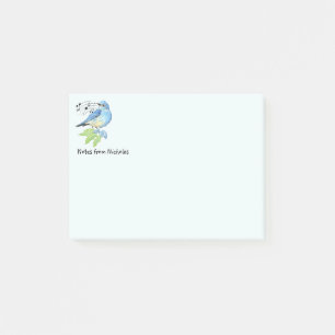 Notas Post-it® Nombre personalizado Fun Bluebird Bird Nature Art
