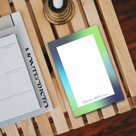 Notas Post-it® Nombre personalizado holográfico azul turquesa osc