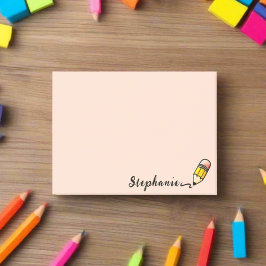 Notas Post-it® Nombre Personalizado Lápiz Cute De Vuelta A Elemen
