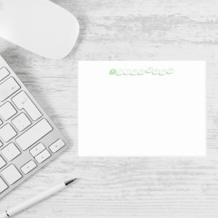 Notas Post-it® Nombre personalizado Letra verde burbuja