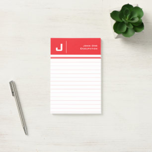 Notas Post-it® Nombre personalizado Limpieza básica Rojo simple M