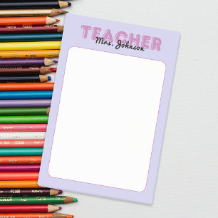 Notas Post-it® Nombre personalizado Maestra púrpura