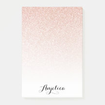 Nombre personalizado Ombre Purpurina Rosa Ombre