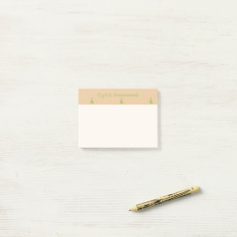 Notas Post-it® Nombre personalizado patrón de pera verde marrón