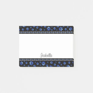 Notas Post-it® Nombre personalizado, perras de perro purpurina az