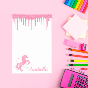 Notas Post-it® Nombre personalizado Purpurina rosado perfora estr