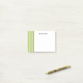 Notas Post-it® Nombre personalizado rayas verdes y blancas