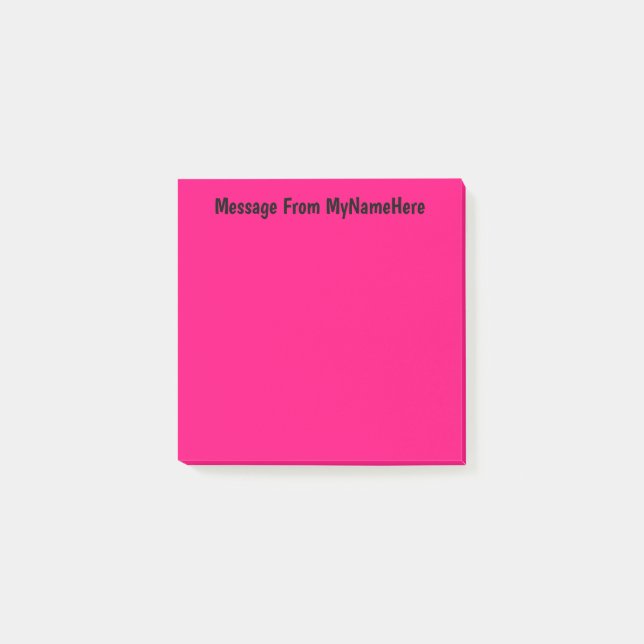Notas Post-it® Nombre personalizado rosado (Anverso)