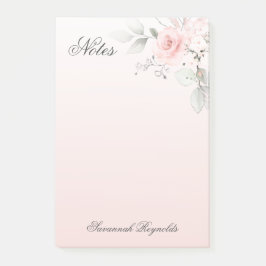 Notas Post-it® Nombre personalizado ROSAS PINK FLORAL Notepad