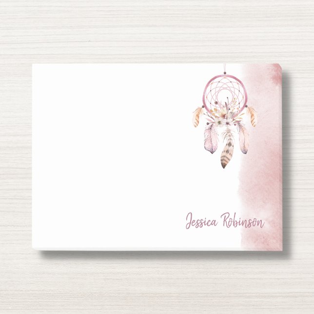 Notas Post-it® Nombre personalizado Script Boho Dream Catcher Wat (Subido por el creador)