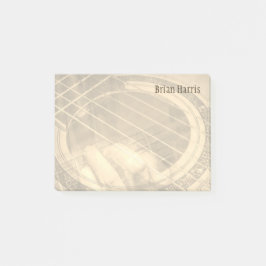 Notas Post-it® Nombre personalizado sepia acústica guitarra estam