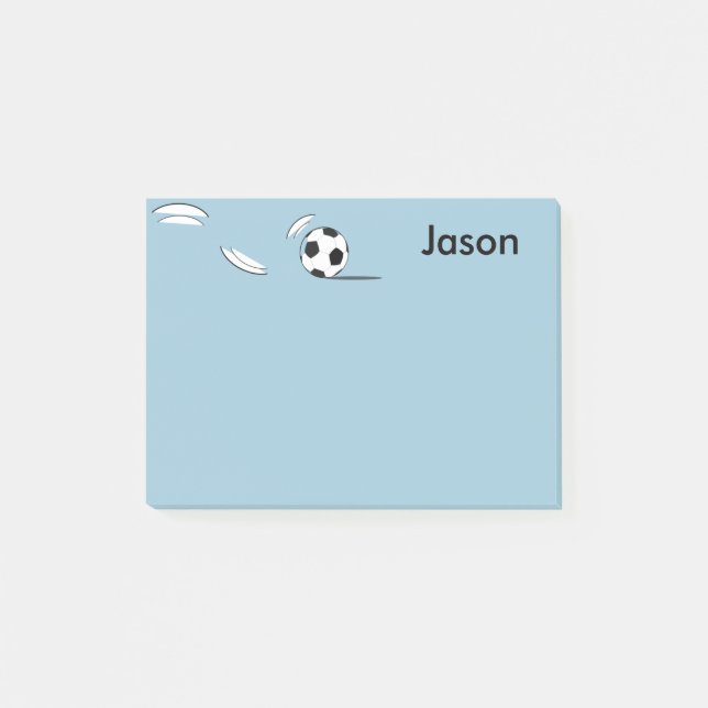 Notas Post-it® Nombre personalizado Soccer Ball Post-it Notes (Anverso)