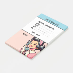 Notas Post-it® Nombre Personalizado Teléfono Retro Mensaje Oficin
