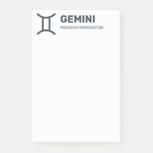 Notas Post-it® Nombre personalizado / Texto y color Zodiac Rótulo