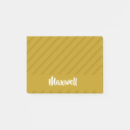 Notas Post-it® Nombre personalizado texturizado en diagonal marró