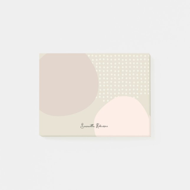 Notas Post-it® Nombre personalizado único del resumen neutro del  (Anverso)