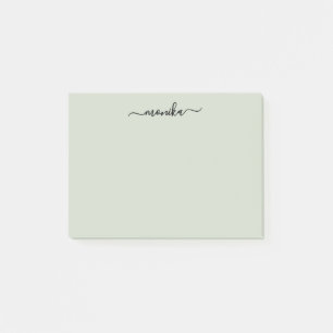 Notas Post-it® Nombre personalizado verde brillante