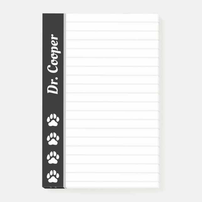 Notas Post-it® Nombre personalizado Veterinario con línea persona (Anverso)