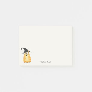 Notas Post-it® Nombre Personalizado Witch Cat Post- It Notes