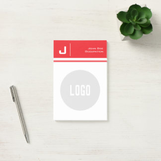 Notas Post-it® Nombre personalizado y logotipo Limpiar rojo Minim