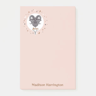 Notas Post-it® Nombre personalizado Zodiac Rótulo Aries