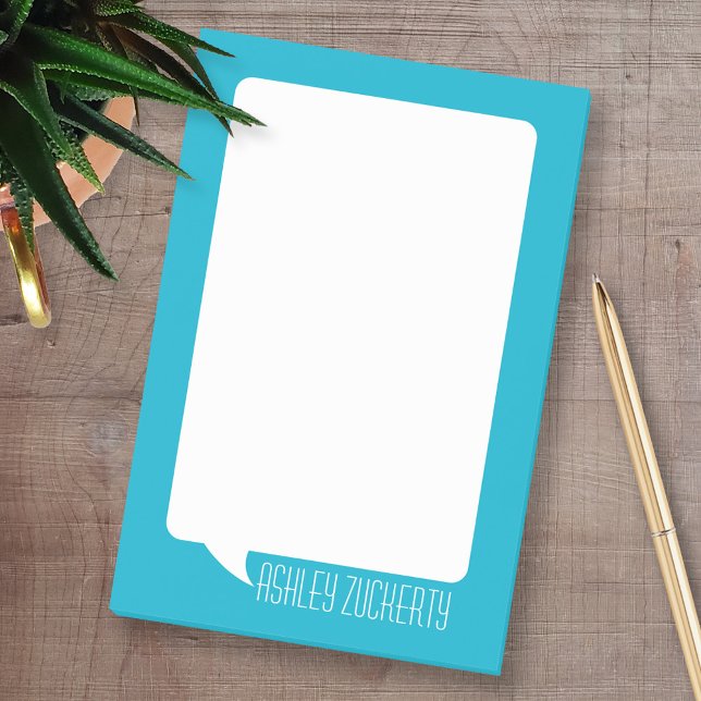 Notas Post-it® Nombre retro de burbujas acuáticas y blancas Talk (Custom Post-it Note Pads - Add your name and other text)