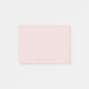 Notas Post-it® Nombre rosa sutil en rosa Rubor suave