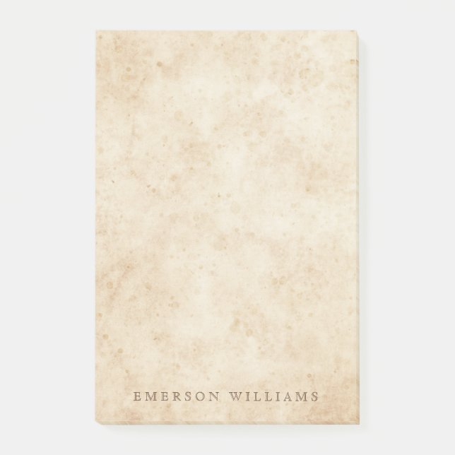 Notas Post-it® Nombre rústico de papel envejecido antigüedad del (Anverso)