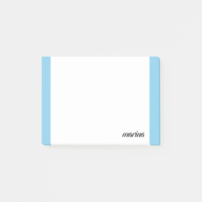Notas Post-it® Nombre simple de Sky Blue Clean Professional (Anverso)