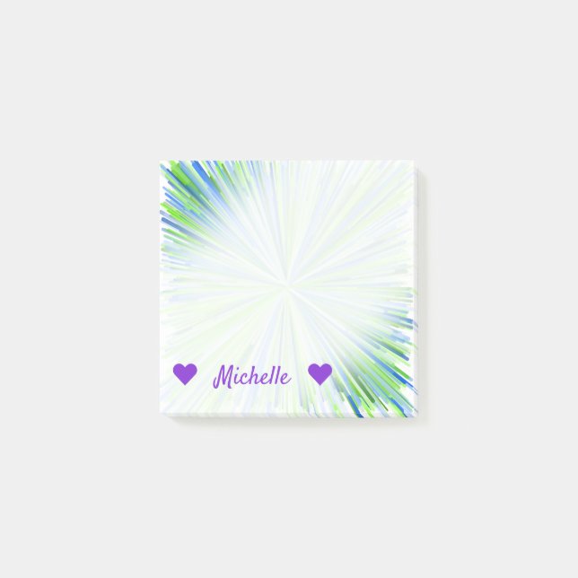 Notas Post-it® Nombre + Sombras del verde y del modelo de la (Anverso)