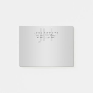 Notas Post-it® Nombre y lema modificable moderno Gradiente gris