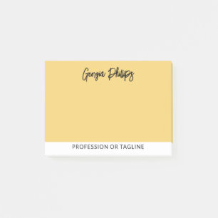Notas Post-it® Nombre y Profesión Amarillo Suave Moderno Básico
