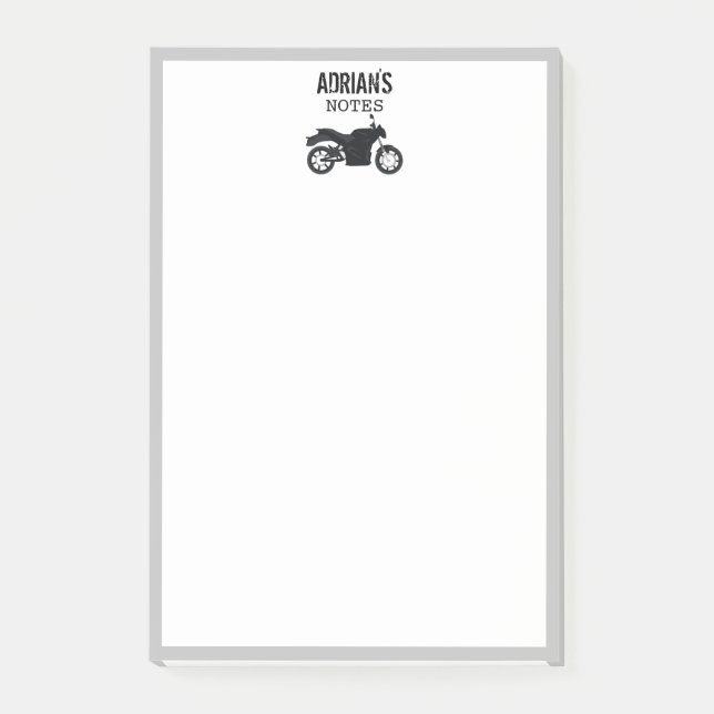 Notas Post-it® Nombre y texto personalizados de motocicleta (Anverso)